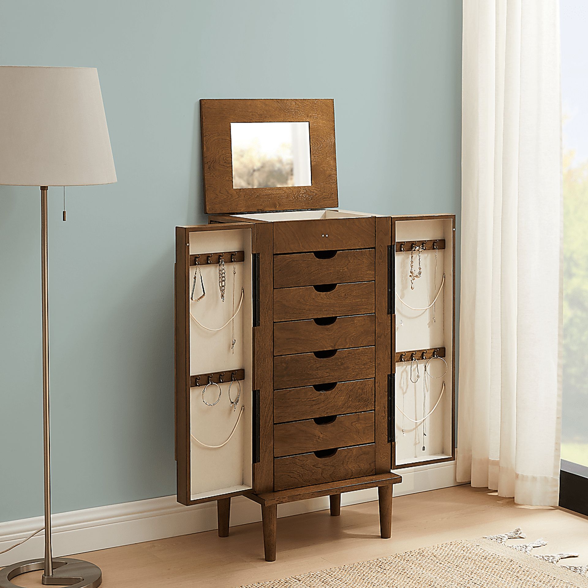 Suari Brown Jewelry Armoire - Image 4