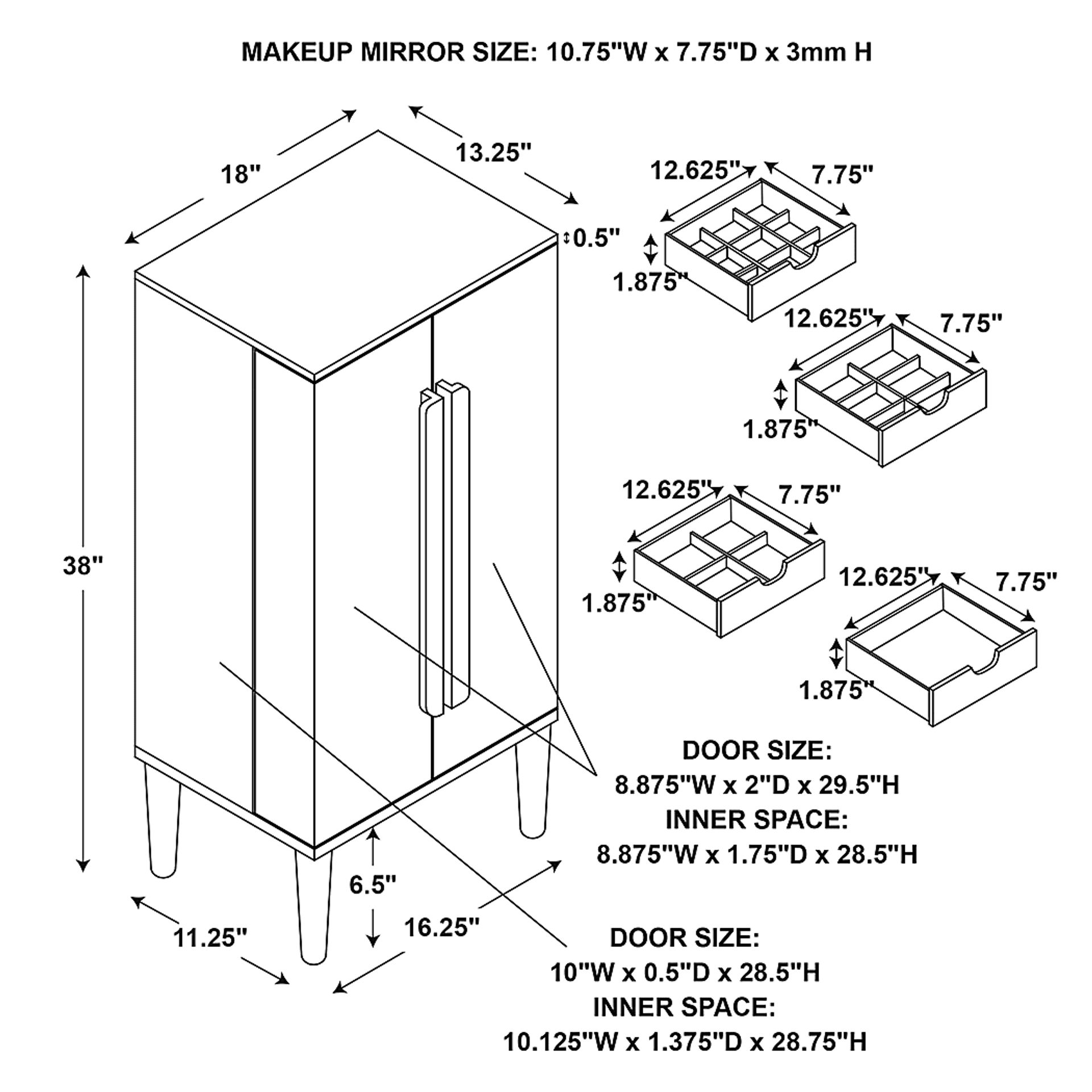 Suari Brown Jewelry Armoire - Image 9