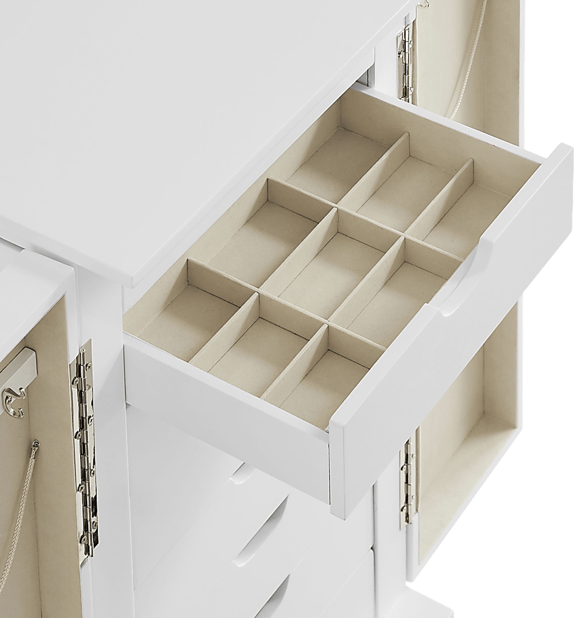 Suari White Jewelry Armoire - Image 10