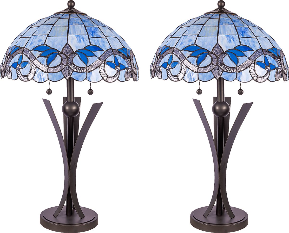 Suffok Edge 2 Pc Blue Colors Lamps | Rooms to Go