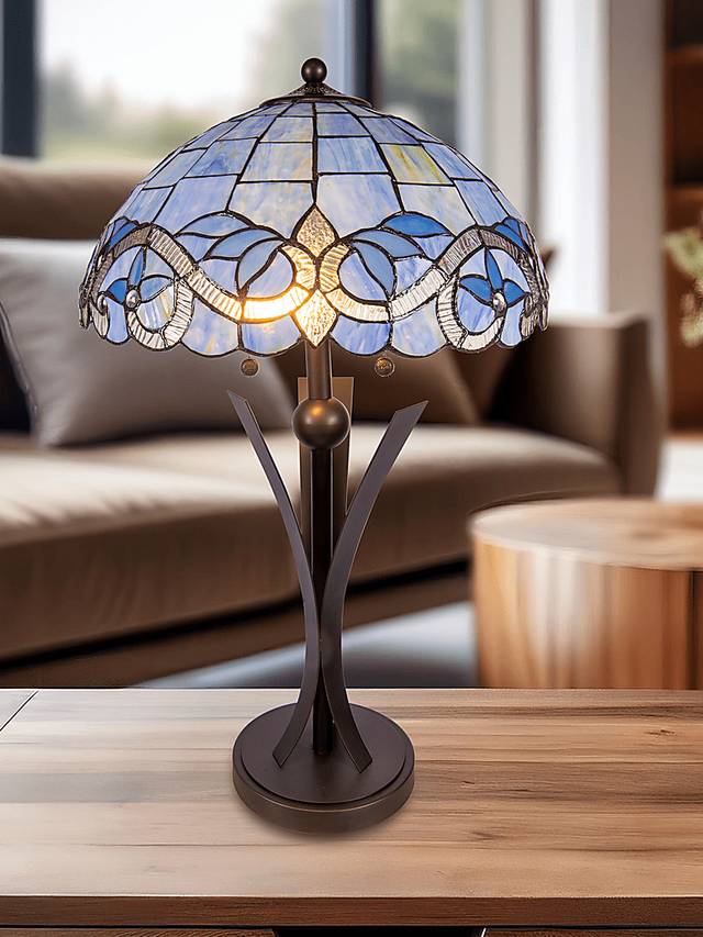 Suffok Edge Blue Tiffany Table Lamp - Thumbnail - Image 2