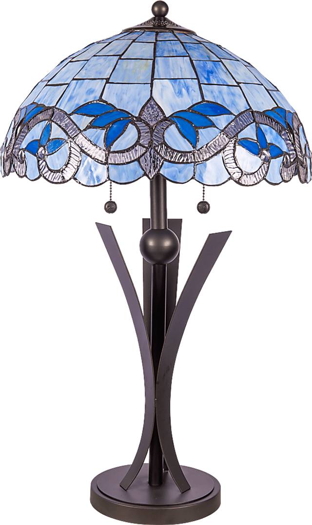 Suffok Edge Blue Tiffany Table Lamp - Thumbnail - Image 1
