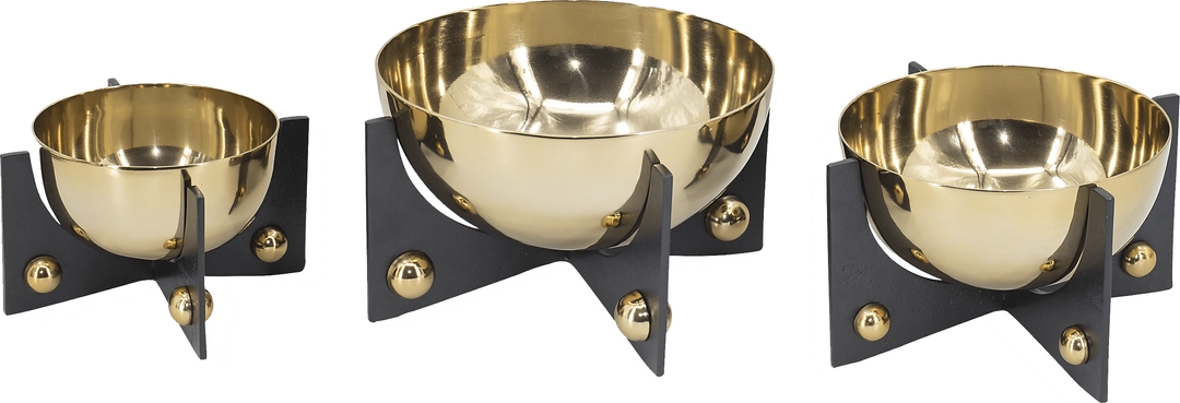 Sufney Shore Gold/Black Decorative Bowl, Set of 3