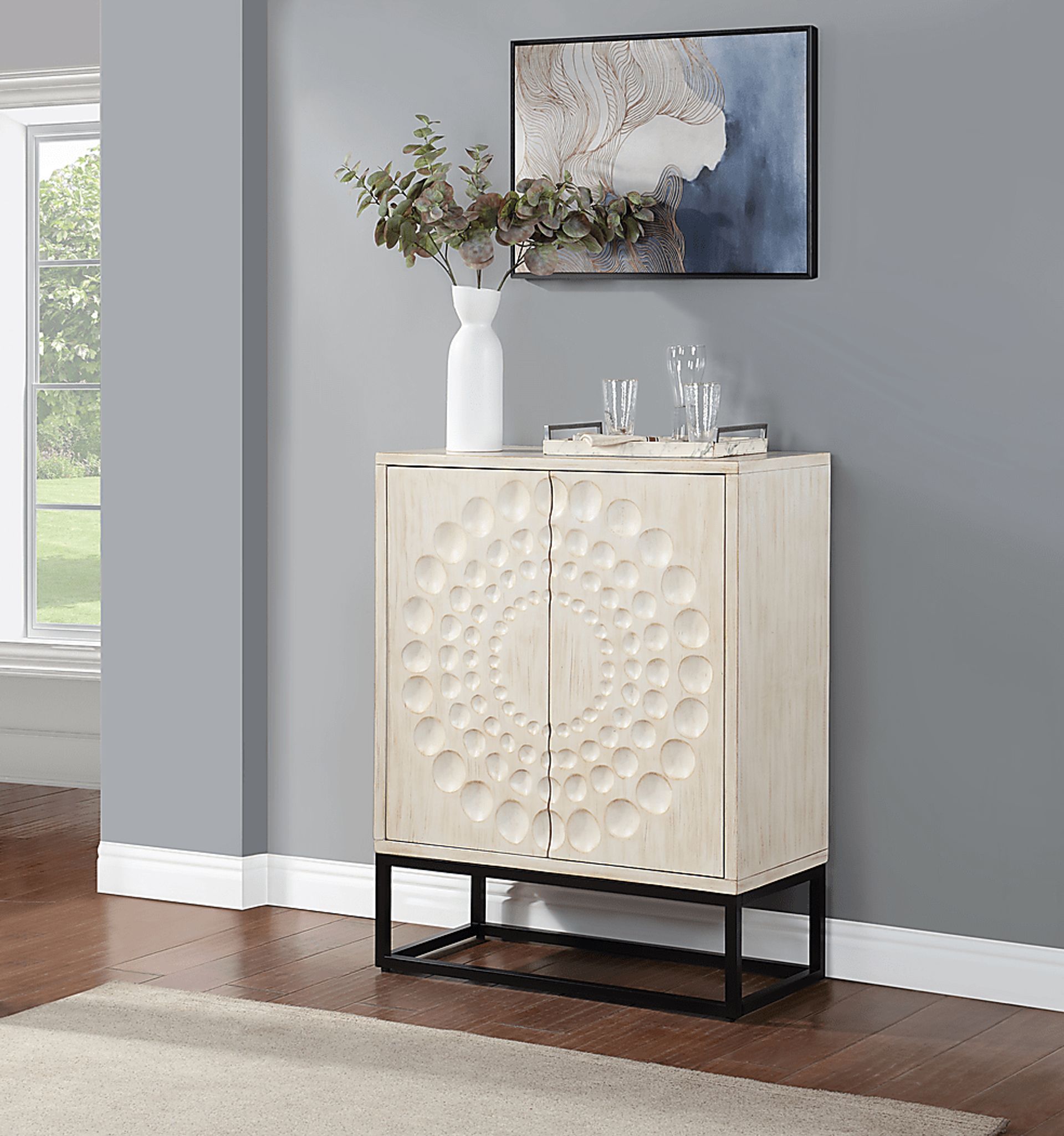 Sugden Cream Bar Cabinet - Image 2