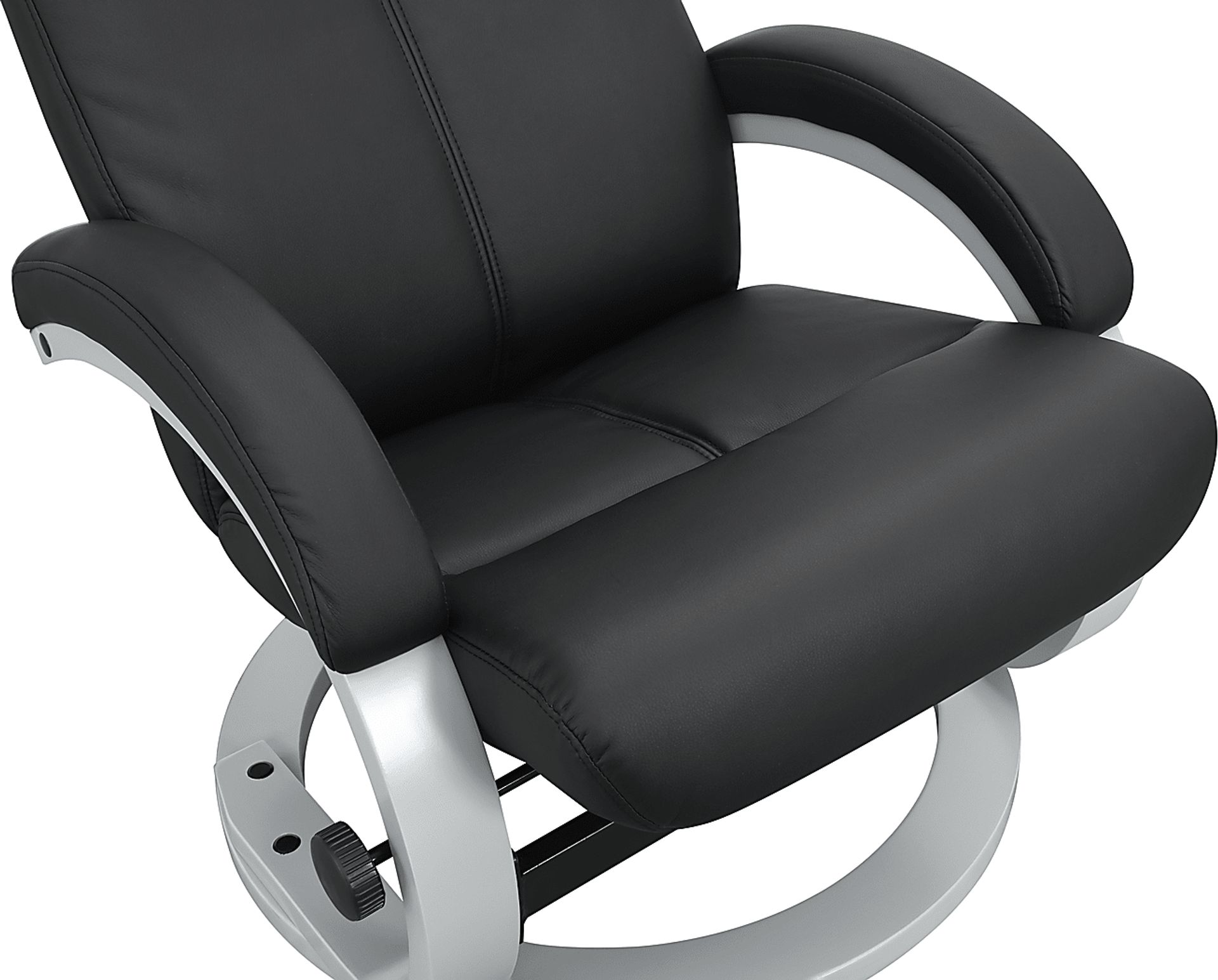 Sulloway Black Recliner and Ottoman - Image 2