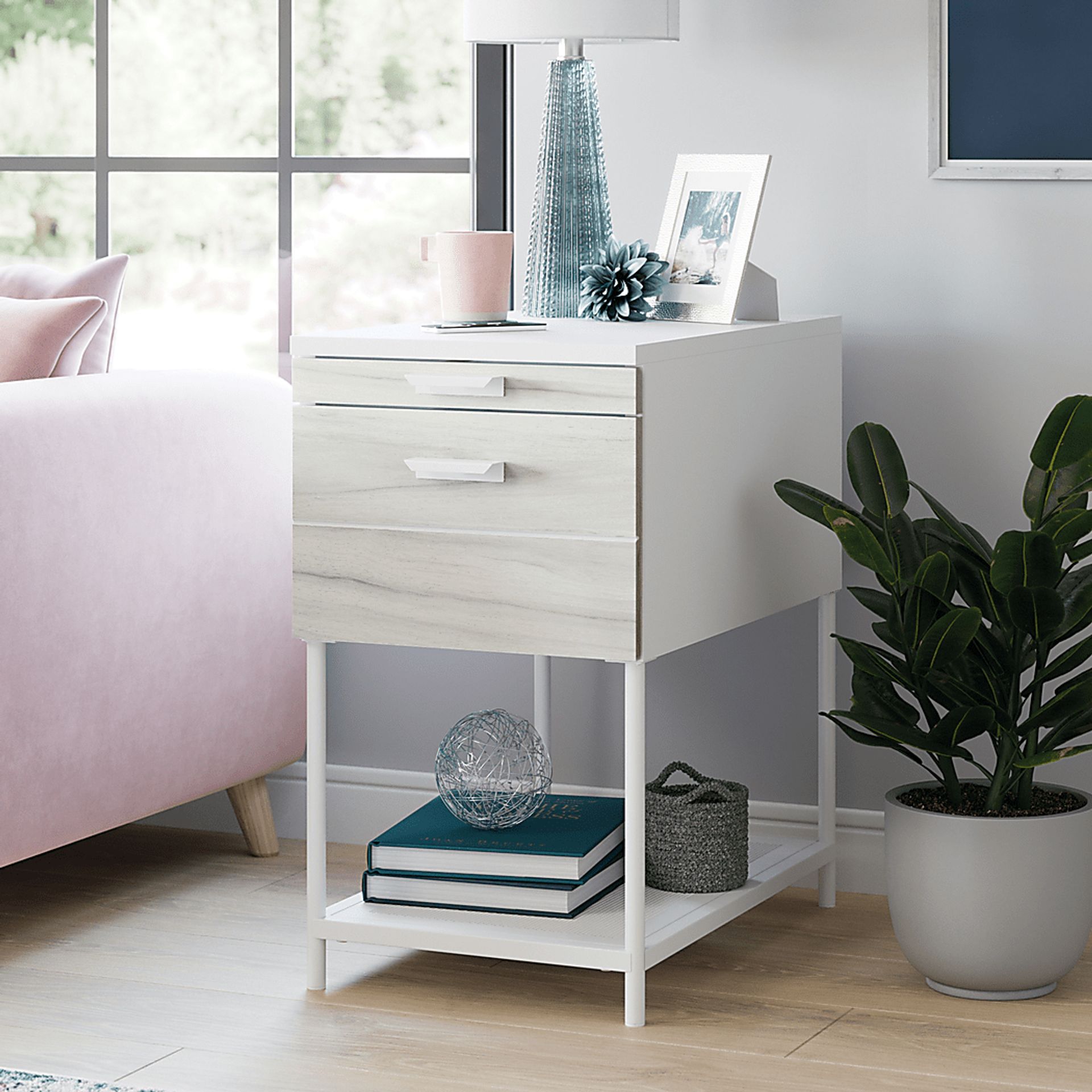 Sumae White Nightstand - Image 2