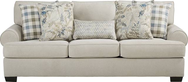 Summer Day Beige 7 Pc Living Room with Sleeper Sofa - Thumbnail - Image 2