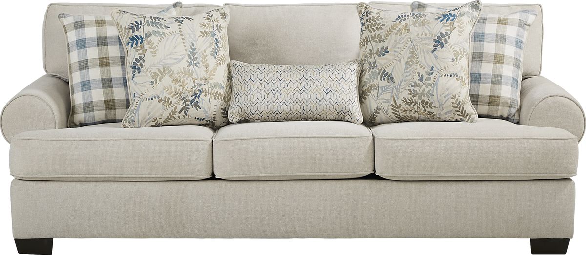 Summer Day 2 Pc Beige Polyester Fabric Living Room Set With Sofa ...