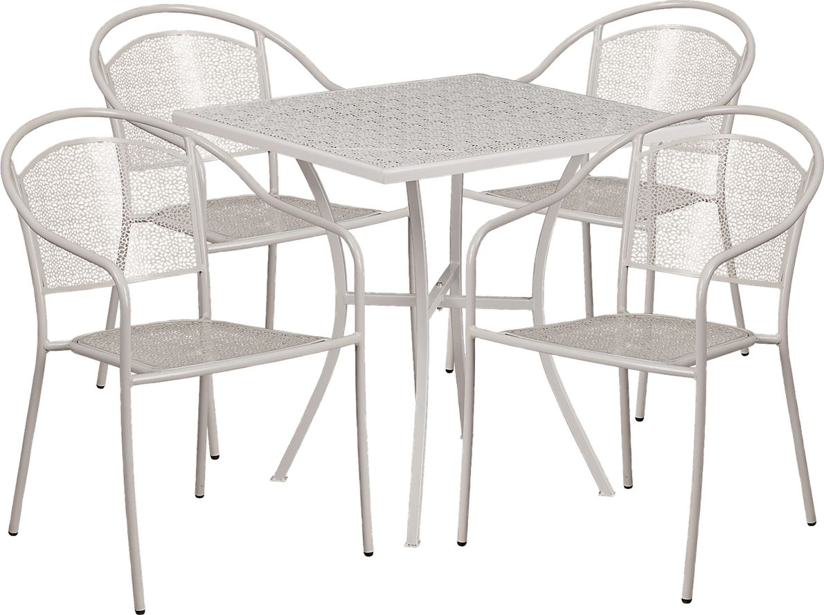 Summer Haven Light Gray 5 Pc 28 in. Square Patio Set