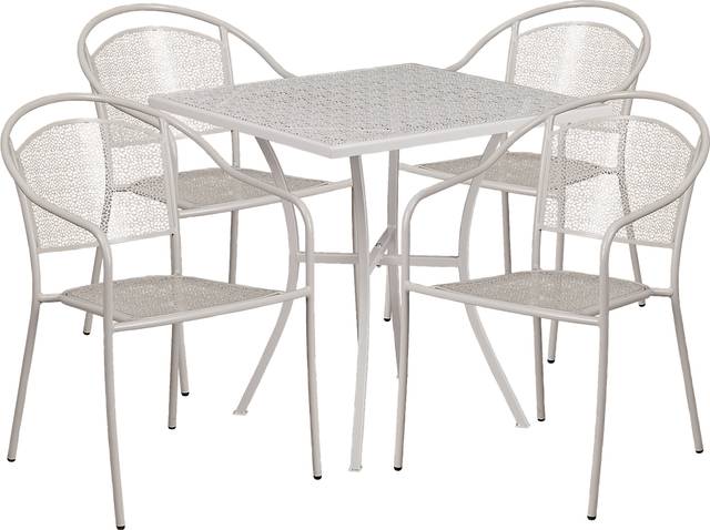 Summer Haven Light Gray 5 Pc 28 in. Square Patio Set - Thumbnail - Image 1