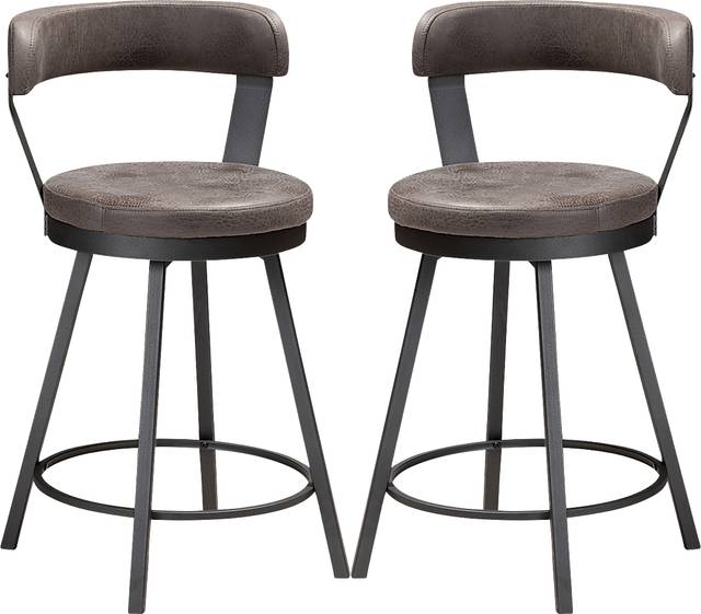 Summerglen Gray Bar Height Stool, Set of 2 - Thumbnail - Image 1