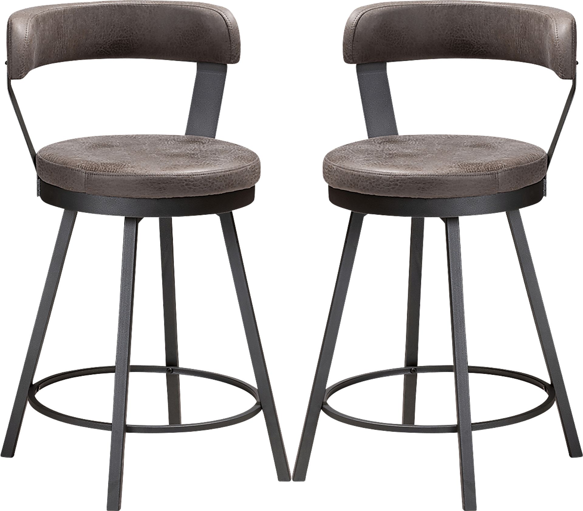 Summerglen Gray Bar Height Stool, Set of 2 - Image 1