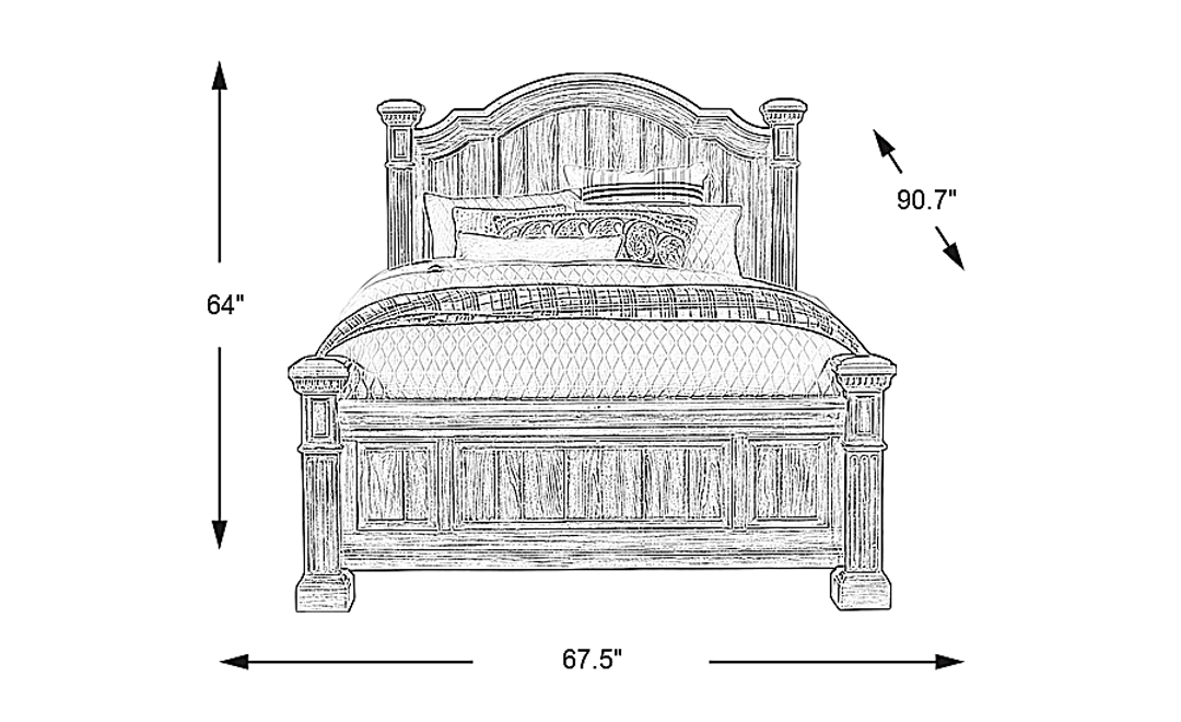 Summerset Cream 3 Pc Queen Poster Bed