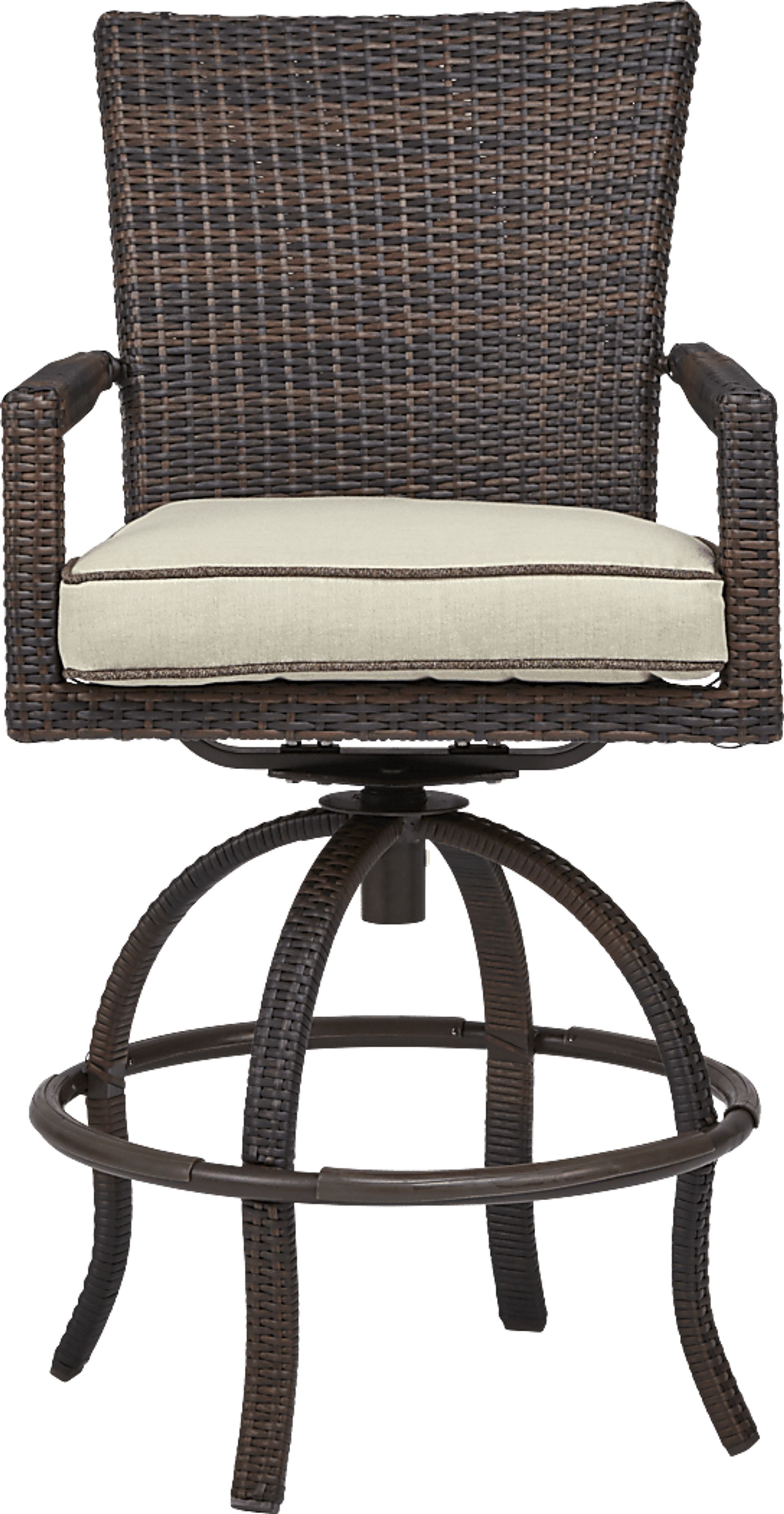 Summerset Way Brown 5 Pc Outdoor Balcony Dining Set with Sandstone Cushions - Image 4