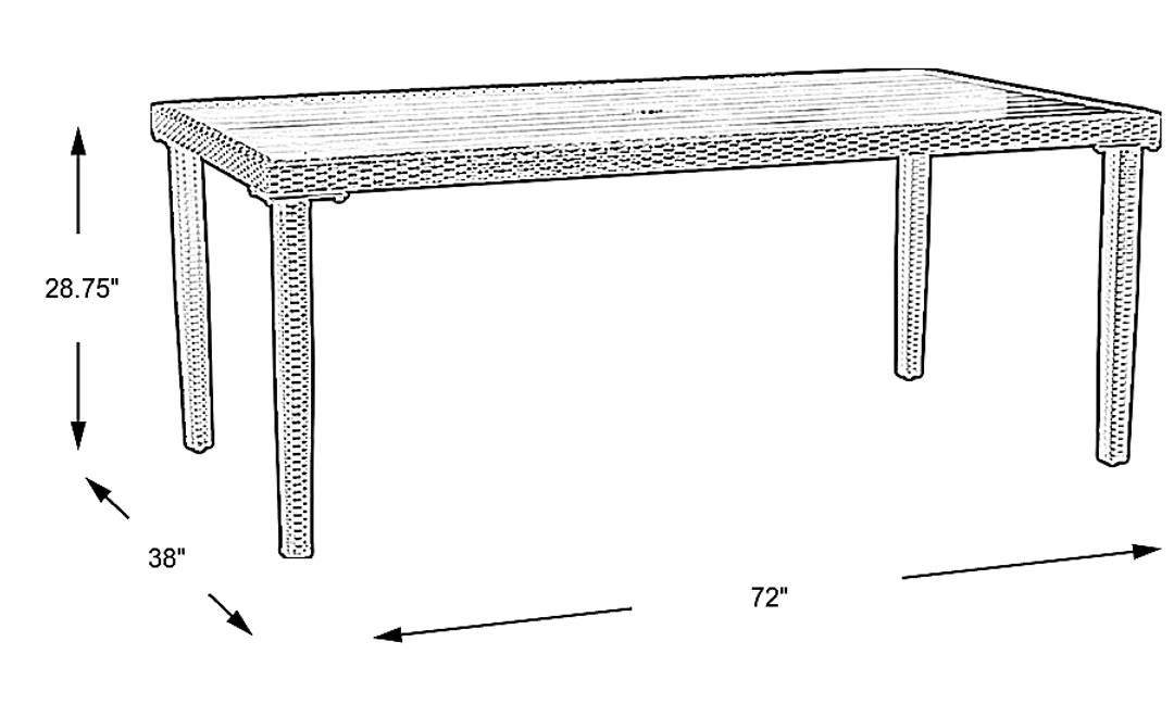 Summerset Way Brown Rectangle Outdoor Dining Table