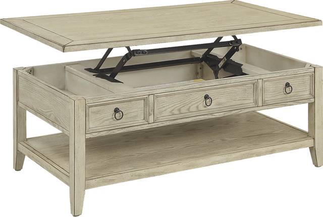 Summerville Way Beige Lift Top Cocktail Table - Thumbnail - Image 3