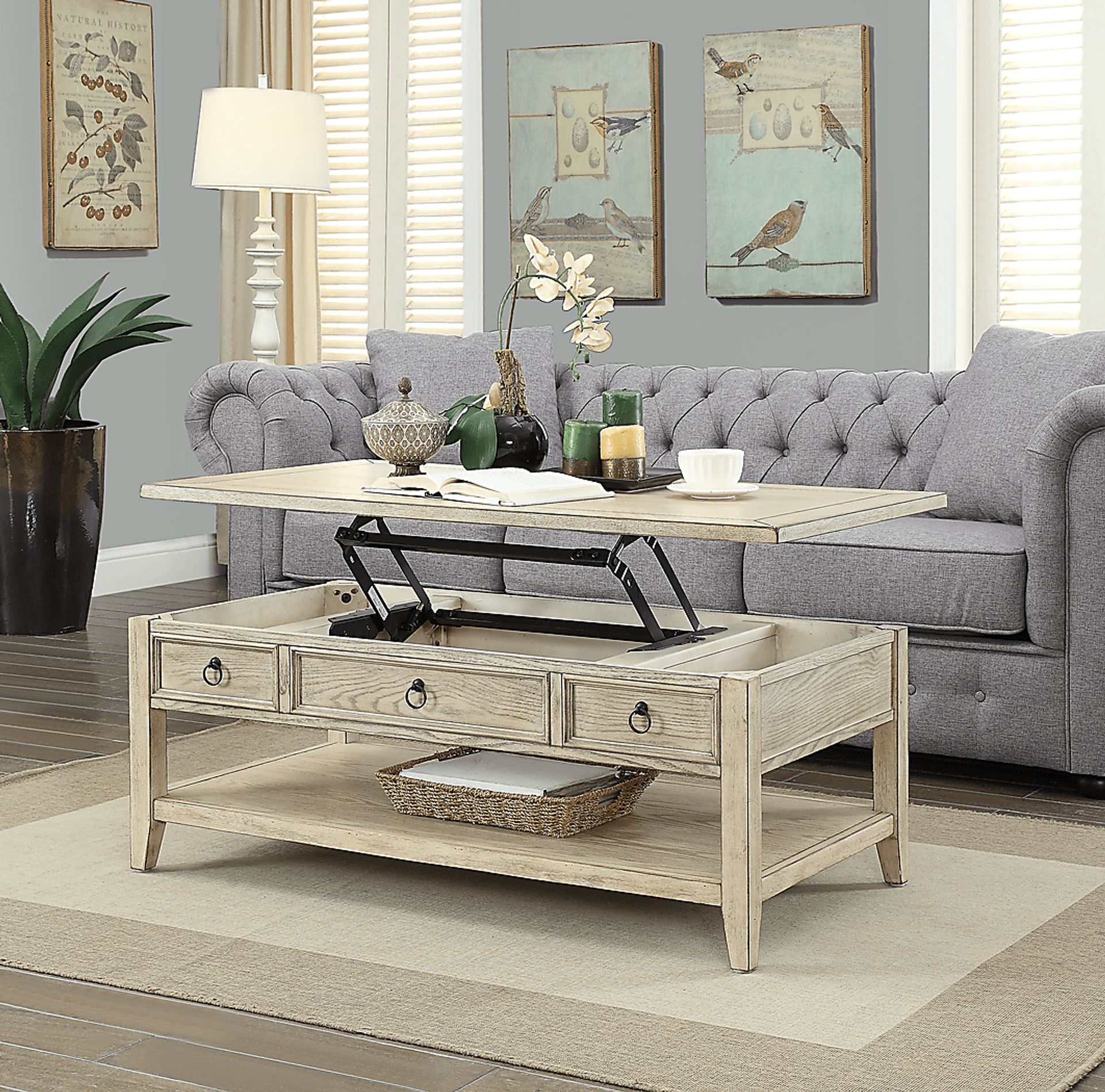 Summerville Way Beige Lift Top Cocktail Table - Image 5