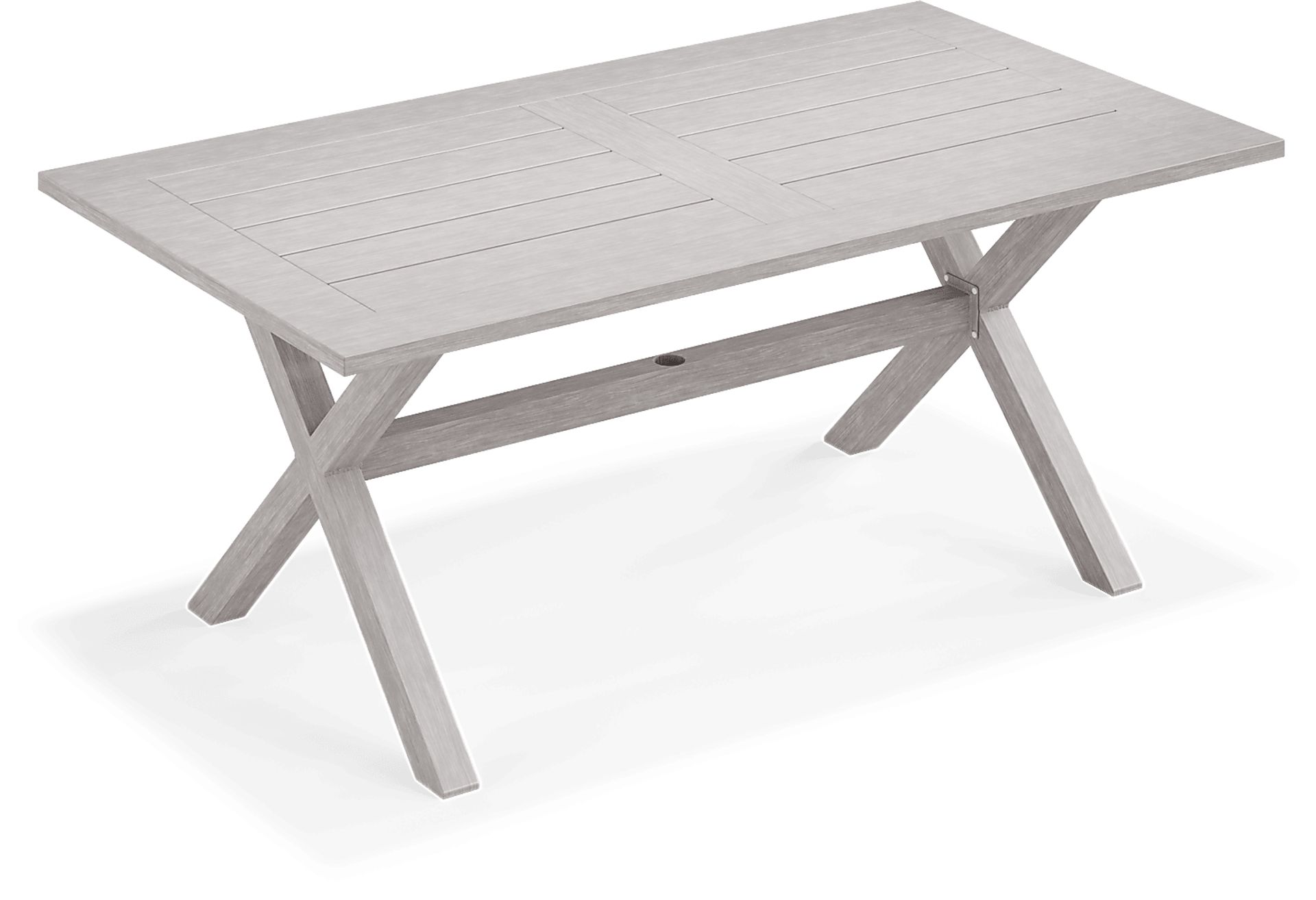 Sun Valley Light Gray 7 Pc Rectangle Outdoor Dining Set with Blue Cushions - Image 4