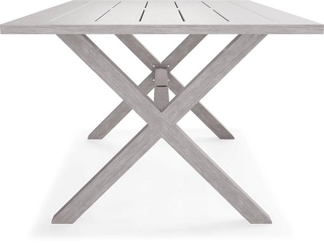 Sun Valley Light Gray 7 Pc Rectangle Outdoor Dining Set with Blue Cushions - Thumbnail - Image 5