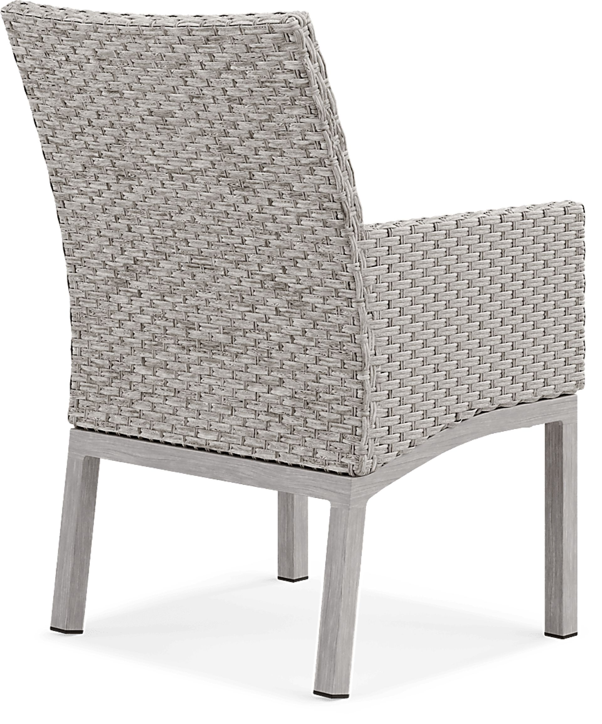 Sun Valley Light Gray Outdoor Arm Chair with Blue Cushion - Image 4