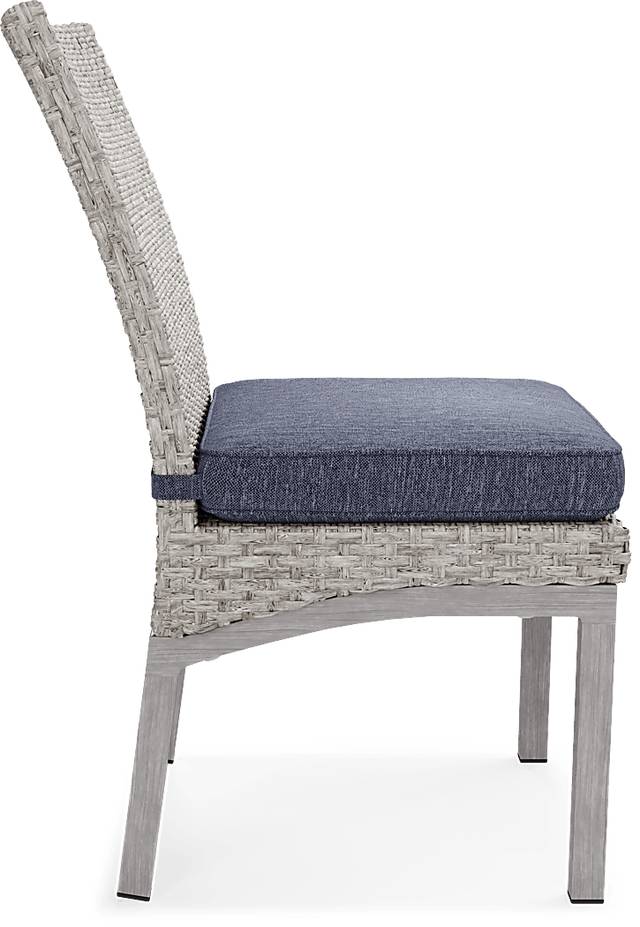 Sun Valley Light Gray 7 Pc Rectangle Outdoor Dining Set with Blue Cushions - Thumbnail - Image 13