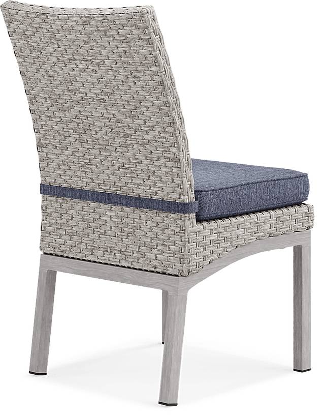 Sun Valley Light Gray 7 Pc Rectangle Outdoor Dining Set with Blue Cushions - Thumbnail - Image 14