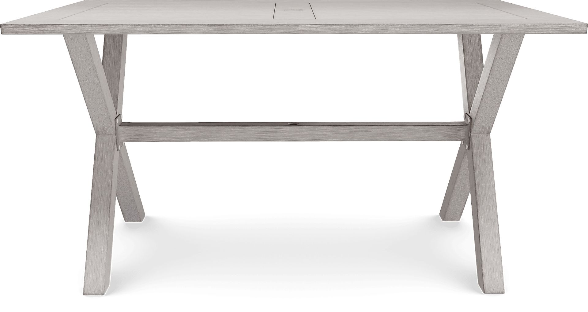 Sun Valley Light Gray Rectangle Outdoor Bar Table with Umbrella Hole - Image 3