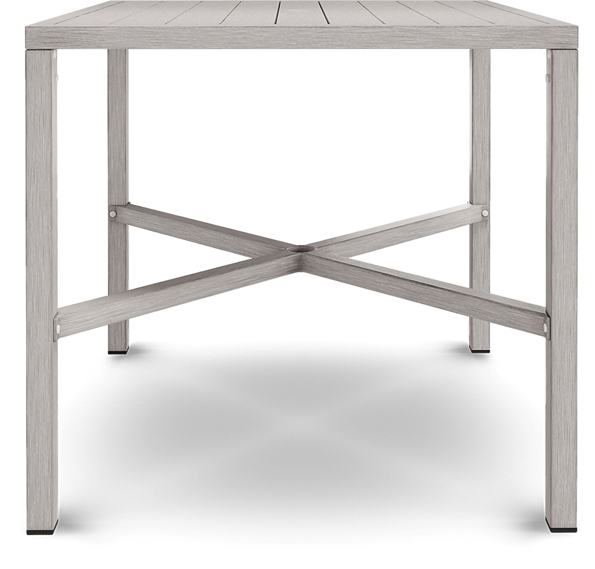 Sun Valley Light Gray Square Outdoor Bar Table with Umbrella Hole - Image 3