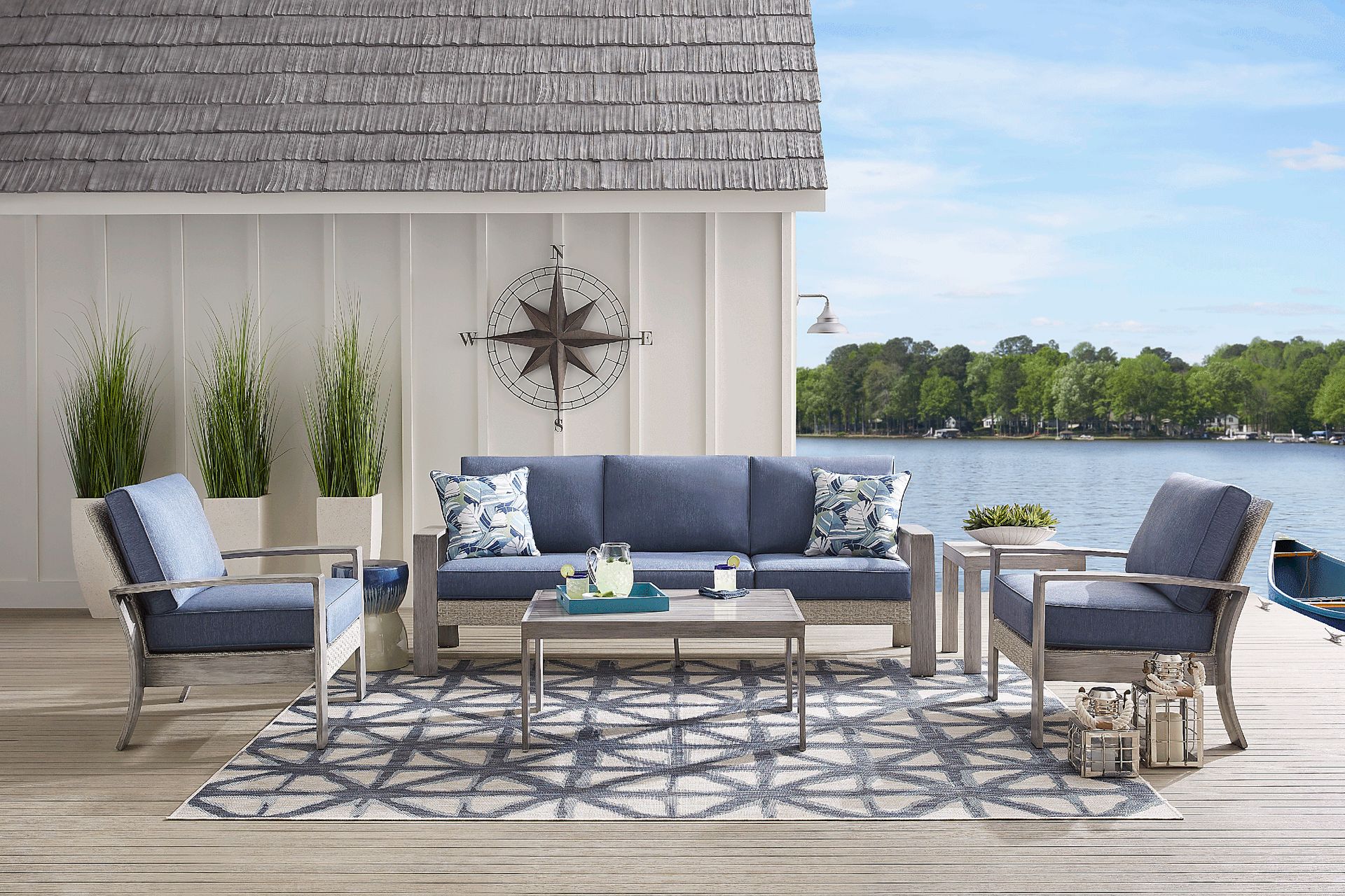 Sun Valley Driftwood 5 Pc Outdoor Seating Set - Image 1