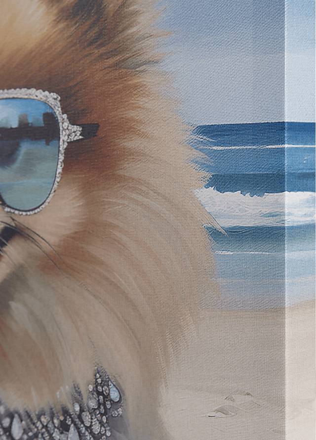 Sunbathing Pomeranian Blue Wall Decor - Thumbnail - Image 4