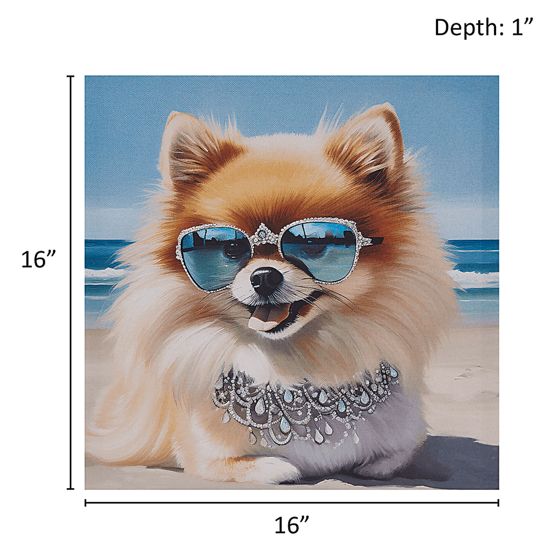 Sunbathing Pomeranian Blue Wall Decor - Image 8