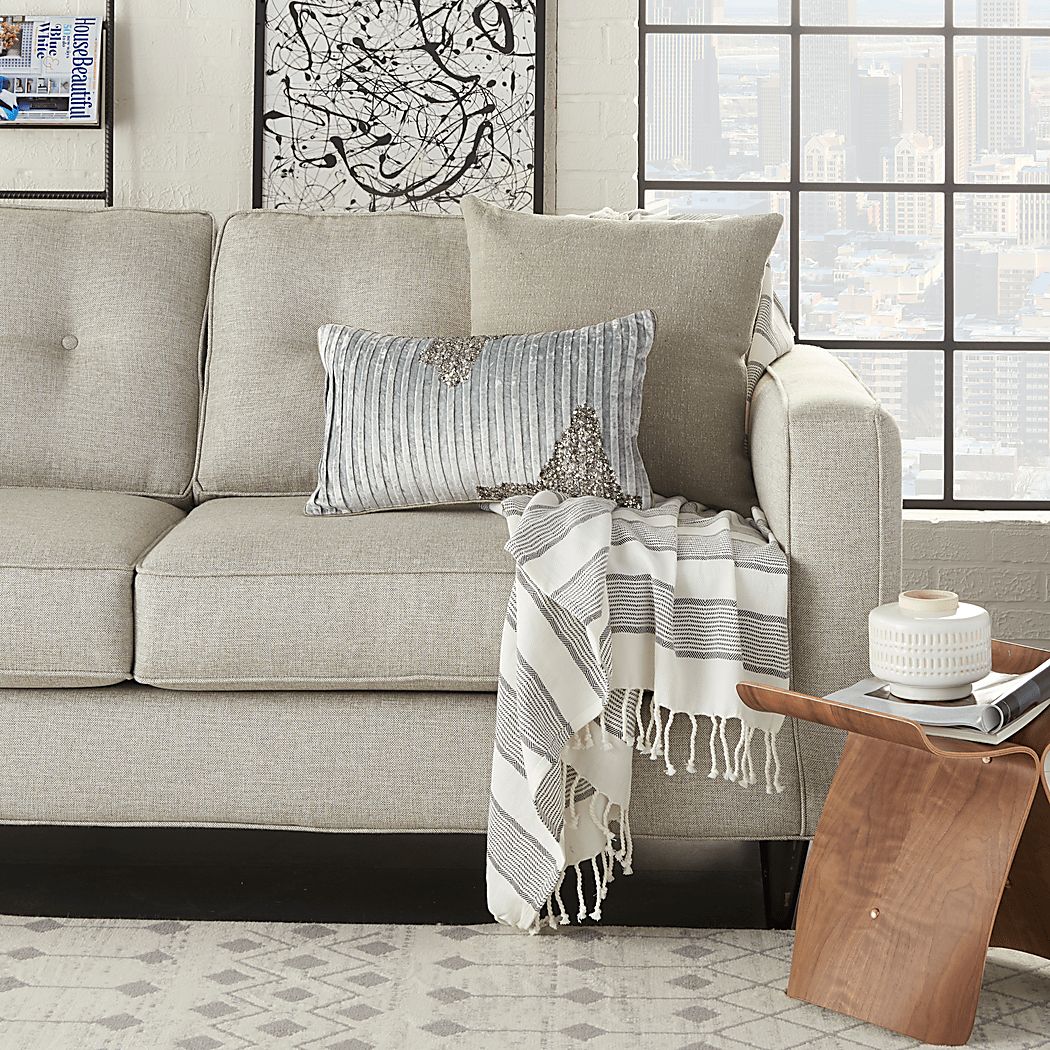 Sunbeam Gray Lumbar Pillow - Thumbnail 4