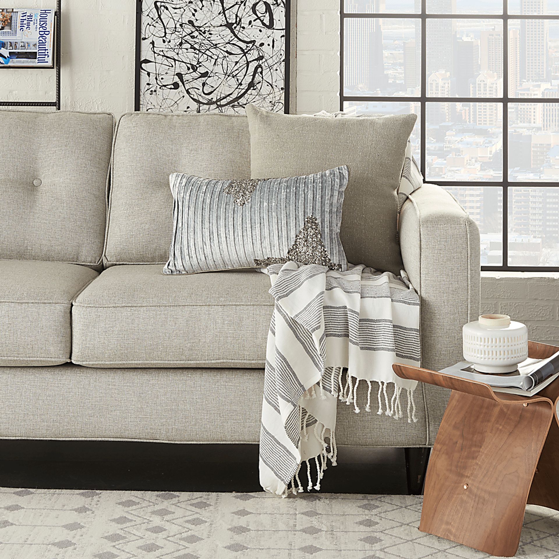 Sunbeam Gray Lumbar Pillow - Image 2
