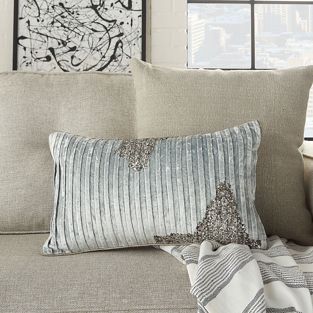 Sunbeam Gray Lumbar Pillow - Thumbnail 2