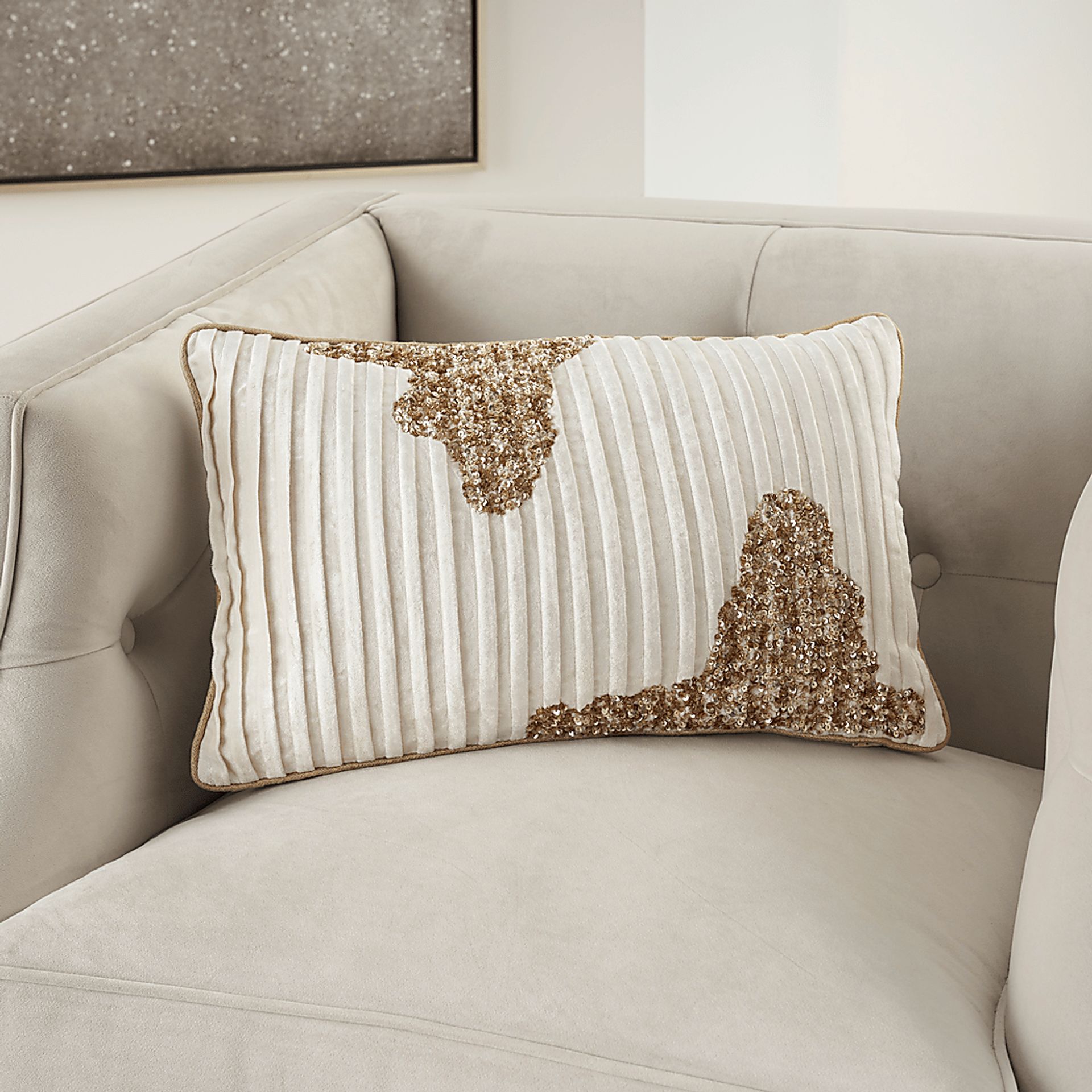 Sunbeam Ivory/Gold Lumbar Pillow - Image 3