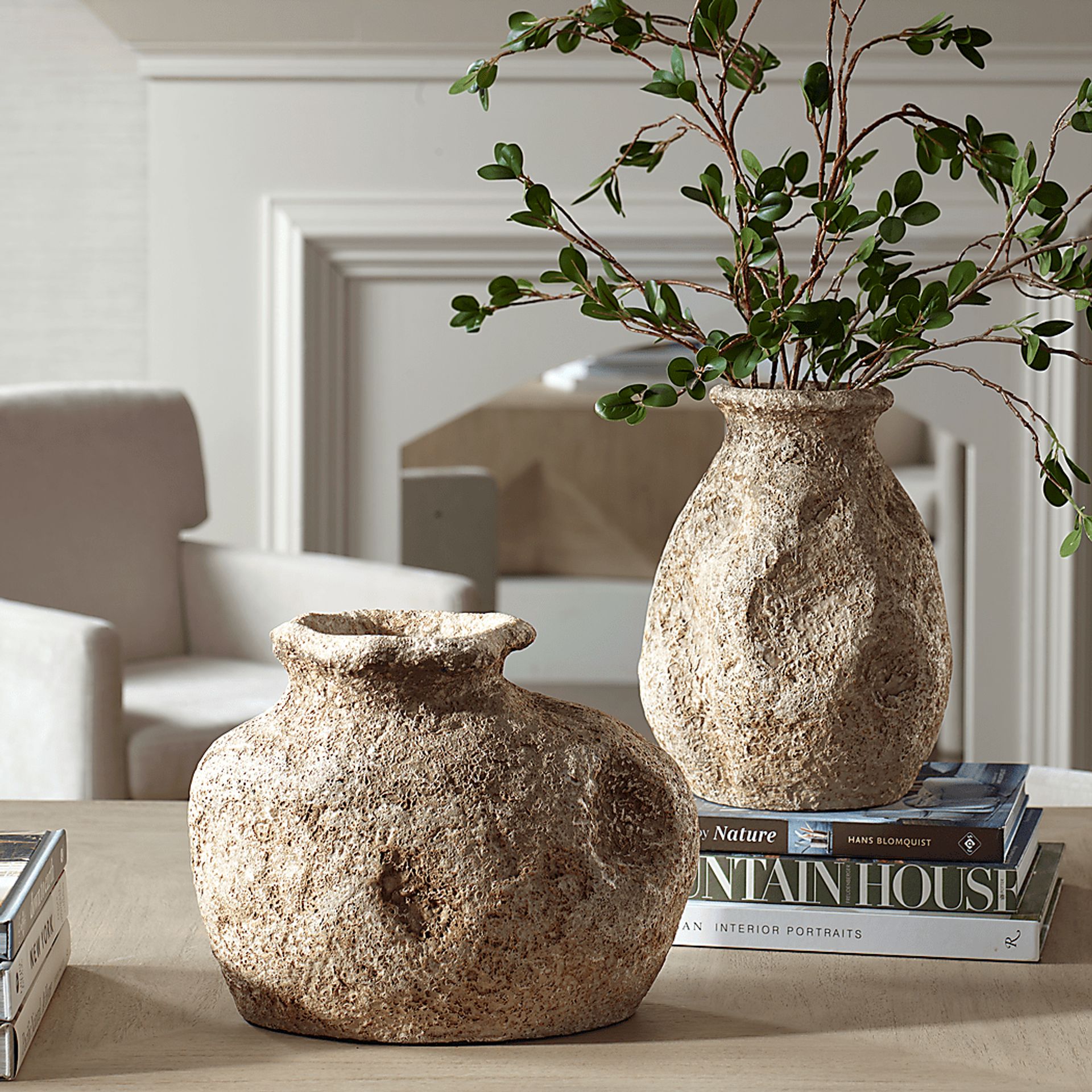Sunbit Brown Vase, Set of 2 - Image 2
