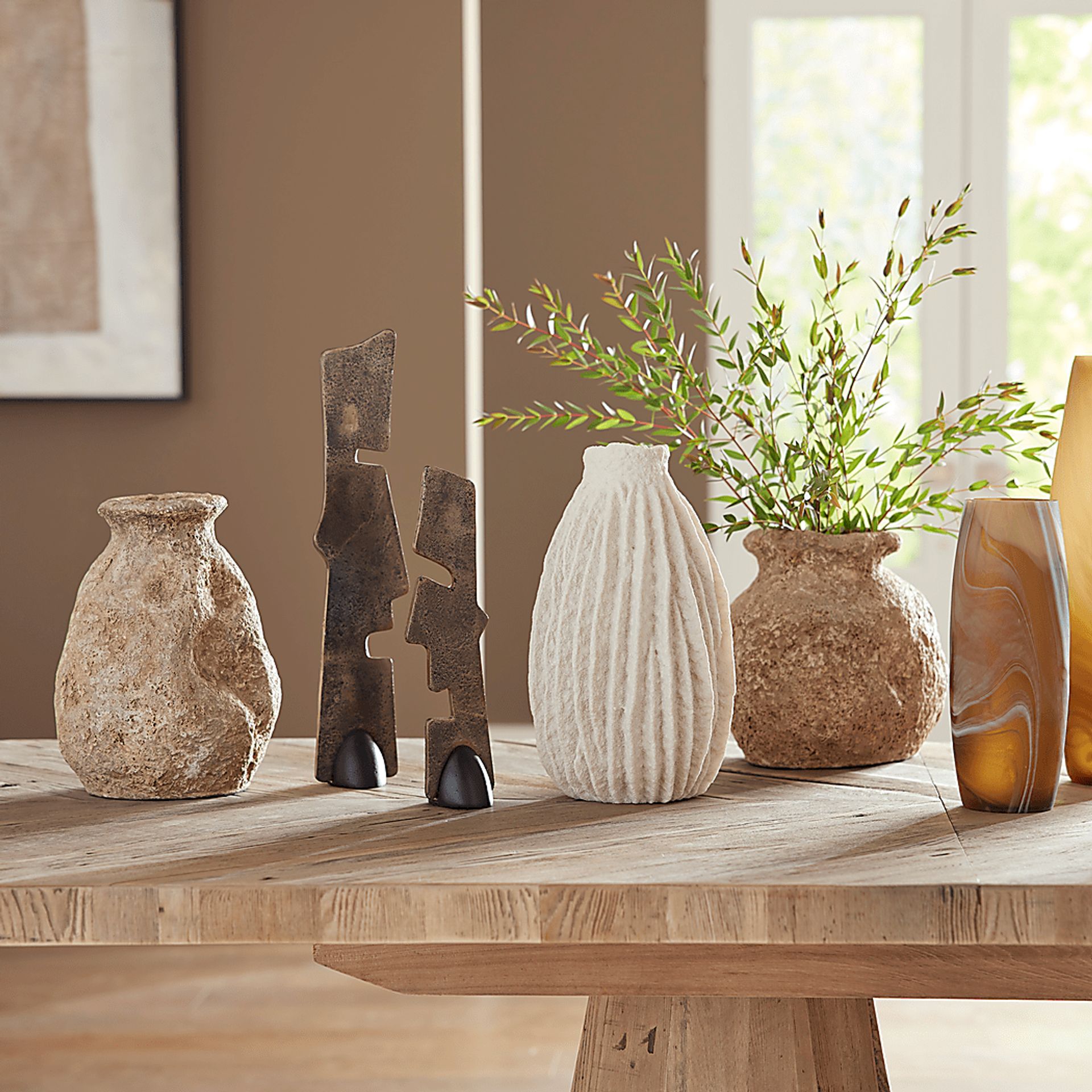 Sunbit Brown Vase, Set of 2 - Image 3