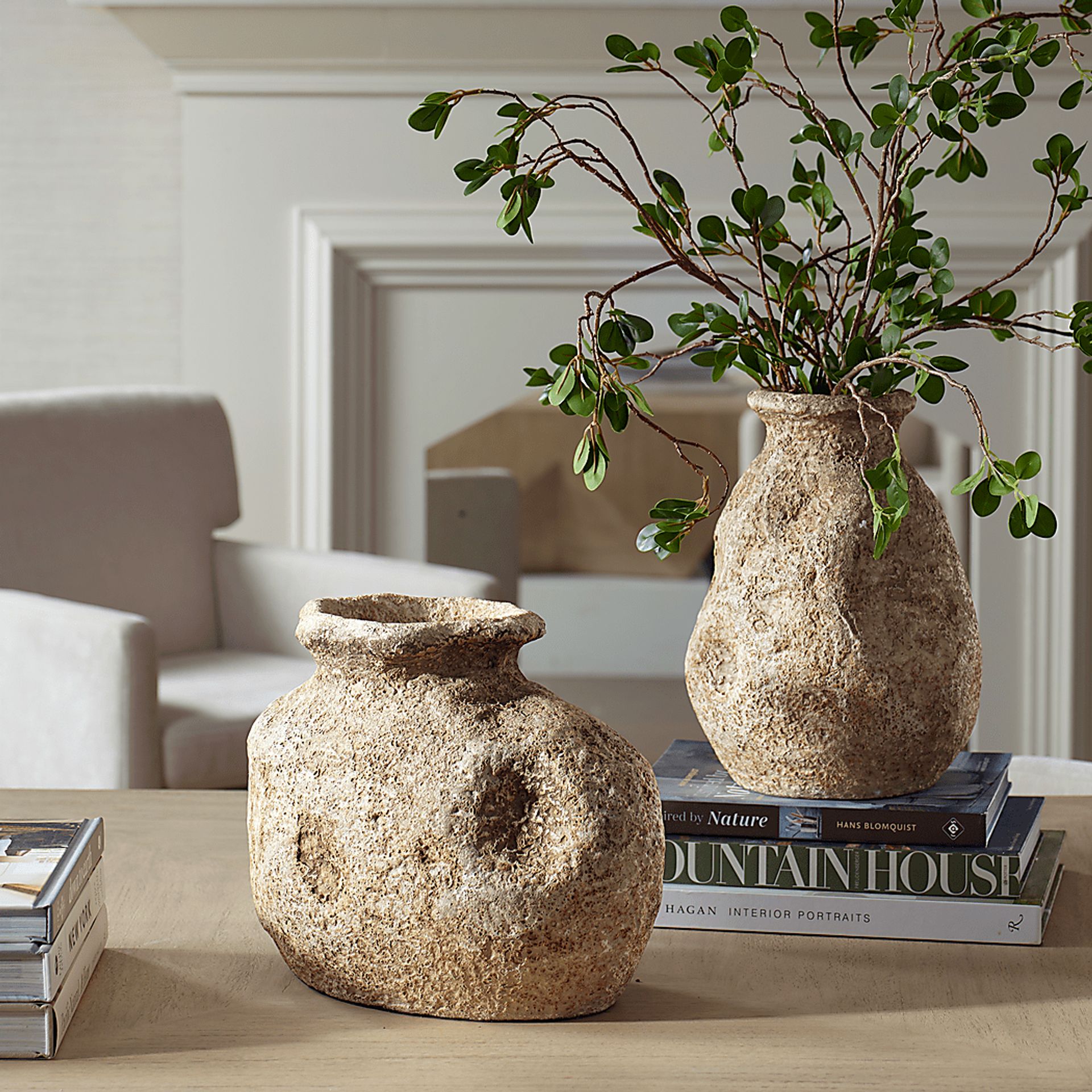 Sunbit Brown Vase, Set of 2 - Image 4