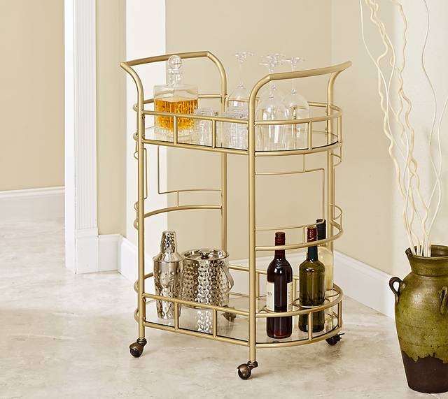 Sunderland Gold Bar Cart - Thumbnail - Image 2