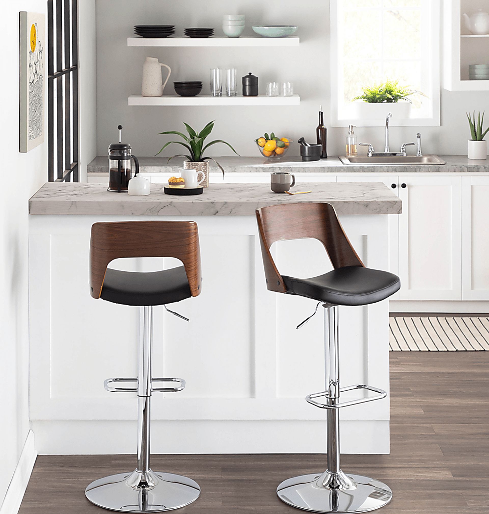Sunerest Black Adjustable Barstool, Set of 2 - Image 2