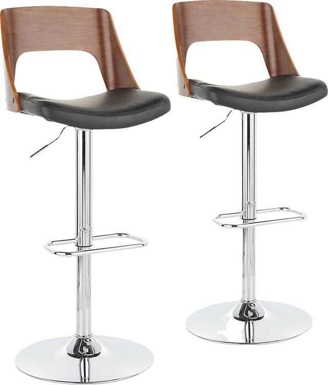 Sunerest Black Adjustable Barstool, Set of 2 - Thumbnail - Image 1