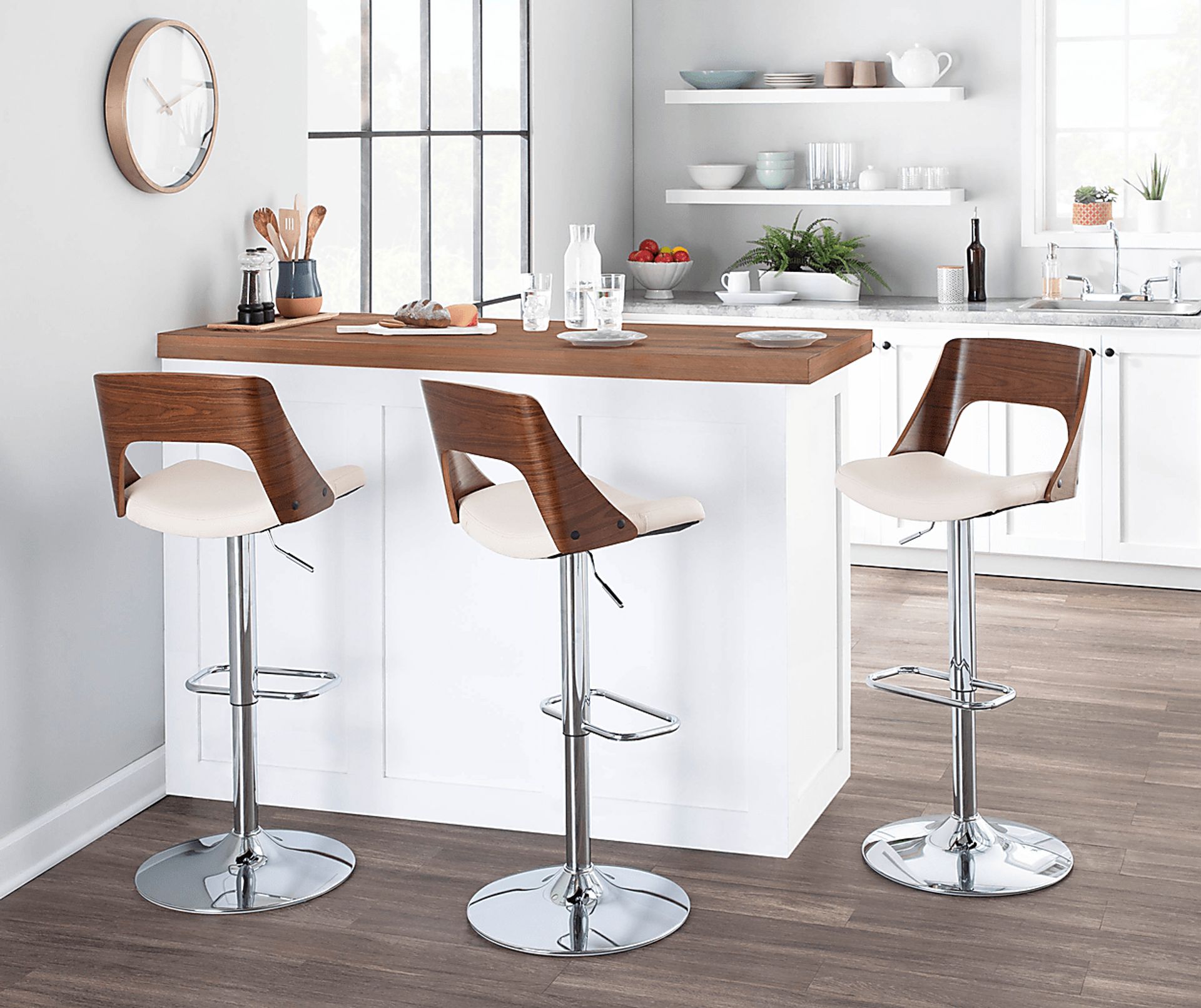 Sunerest Cream Adjustable Barstool, Set of 2 - Image 3