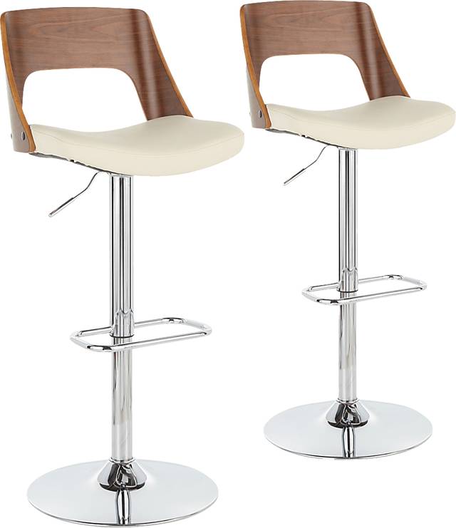 Sunerest Cream Adjustable Barstool, Set of 2 - Thumbnail - Image 1