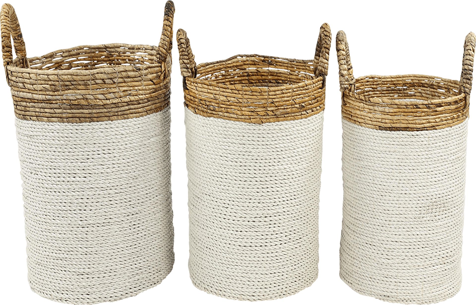Sunji White Basket, Set of 3 - Image 6