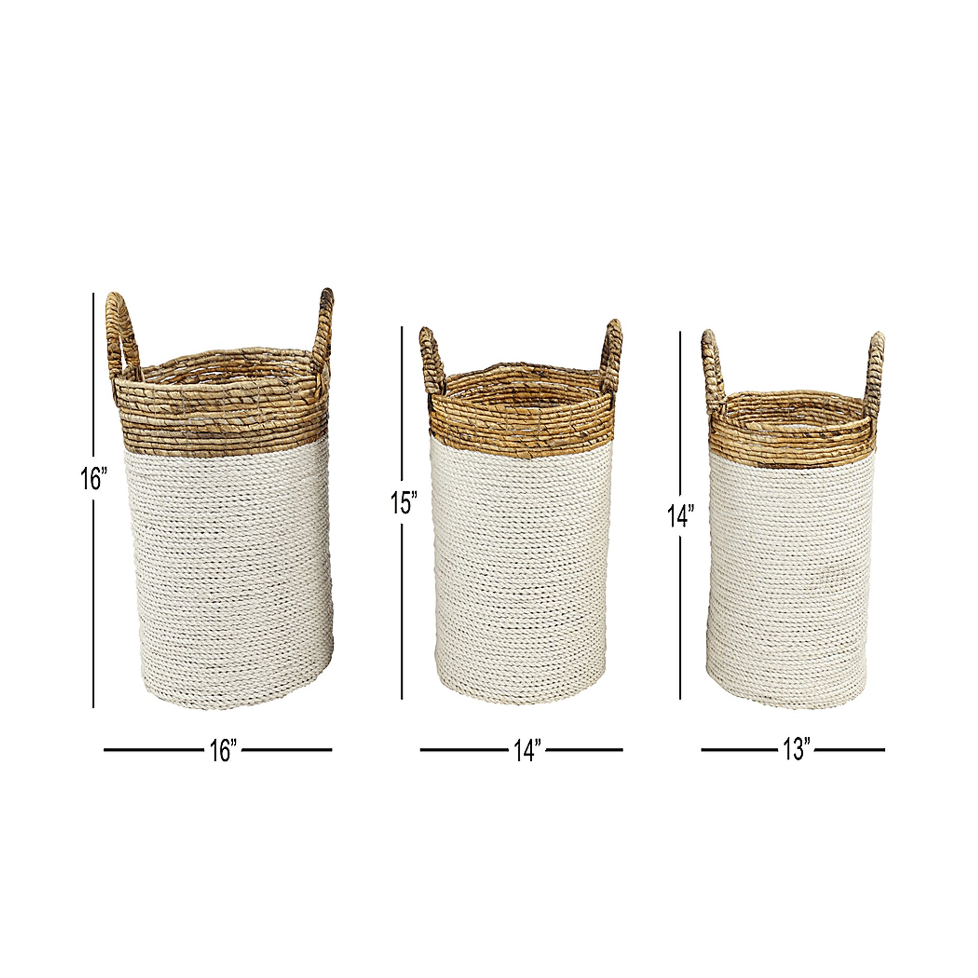 Sunji White Basket, Set of 3 - Image 7