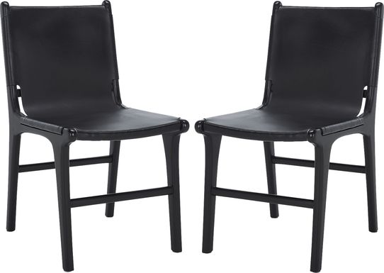 Sunlants Black Side Chairs, Set of 2