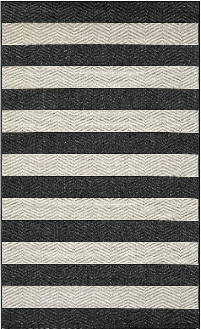Sunlit Cove Black 7'10 x 10'9 Indoor/Outdoor Rug - Thumbnail - Image 1