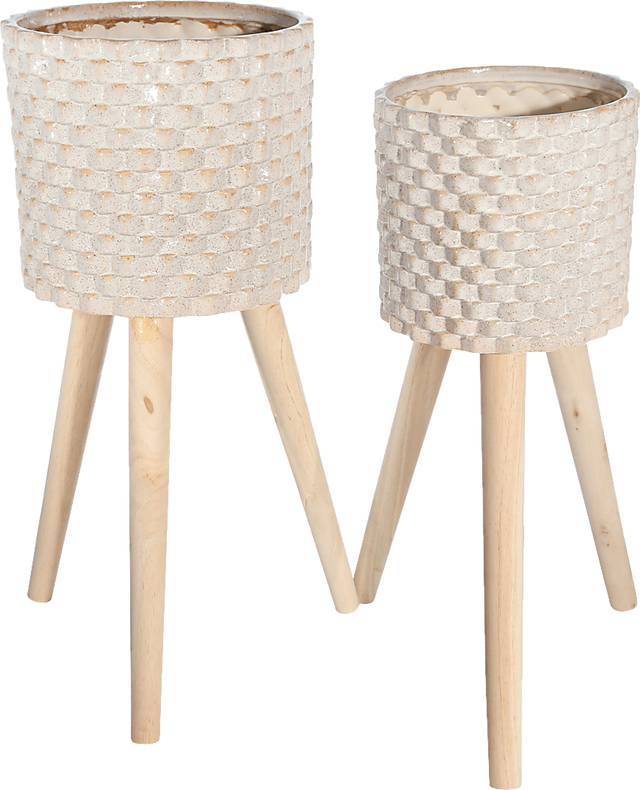 Sunnirock Ivory Planter, Set of 2 - Thumbnail - Image 1