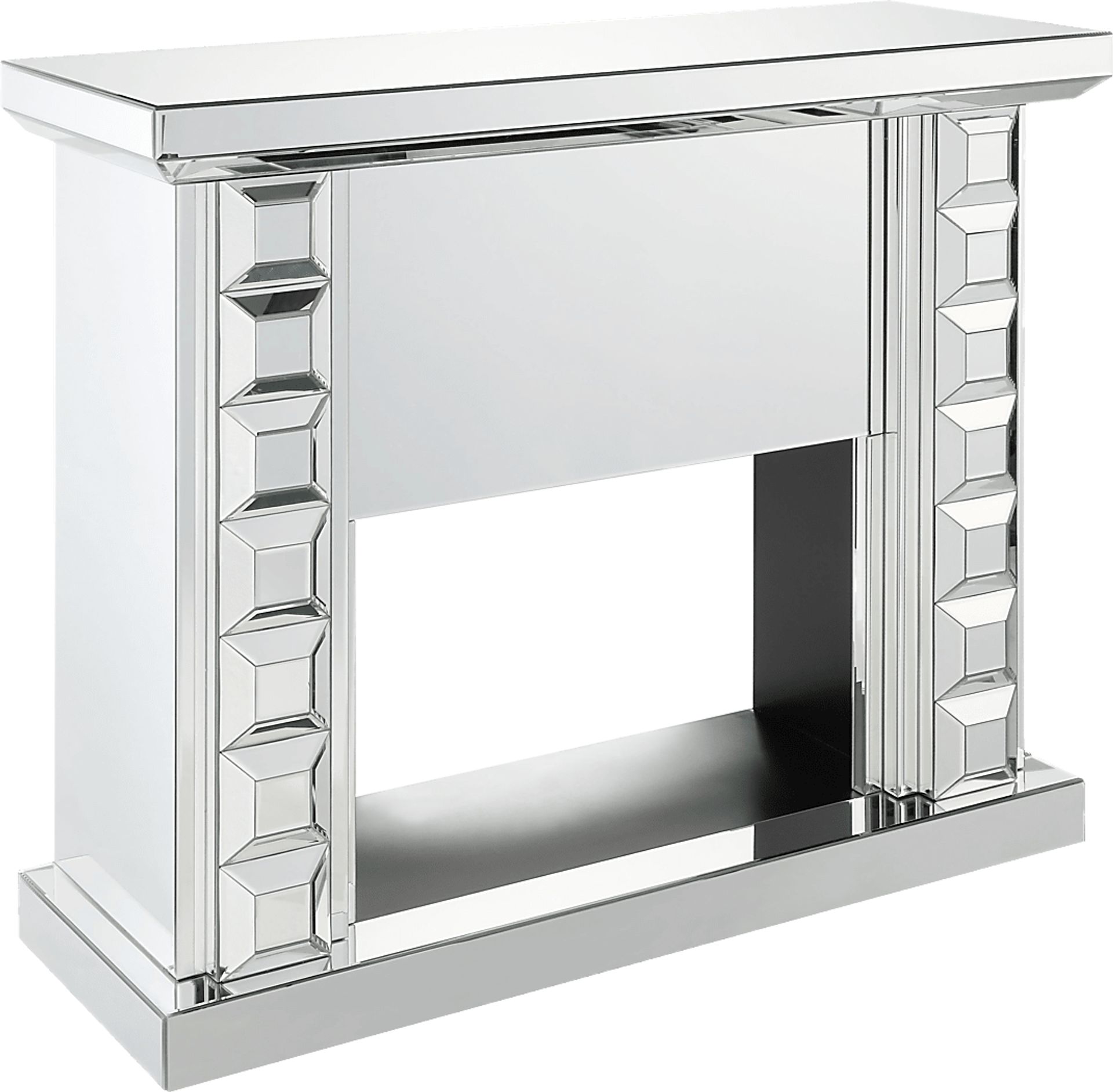 Sunnyslope Silver 48 in. Console, With Electric Fireplace - Image 1
