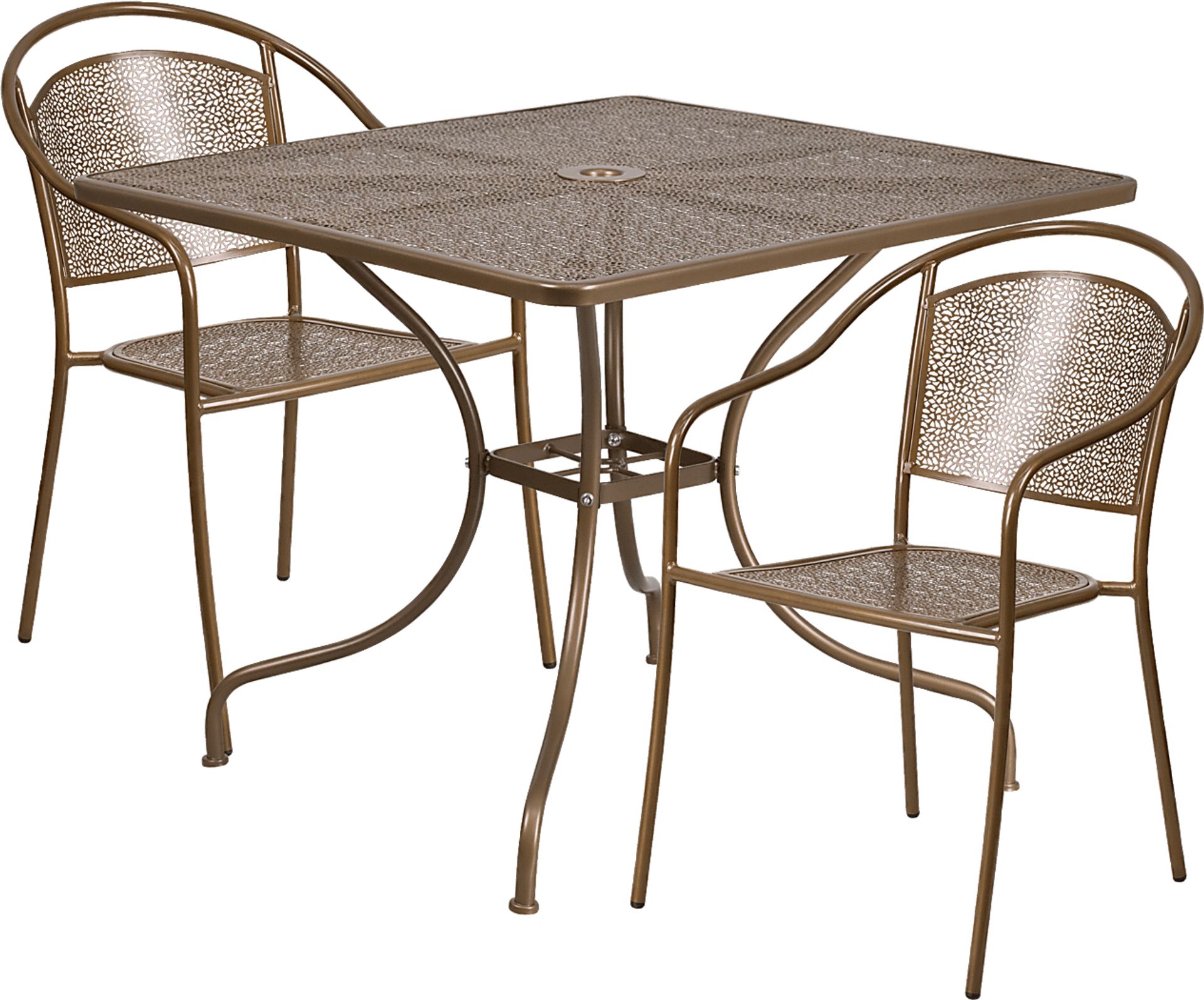 Sunrise Garden Gold 3 Pc 35.5 in. Square Patio Set - Image 1